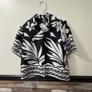 Worthington Black and White Tropical Women’s Shirt XS